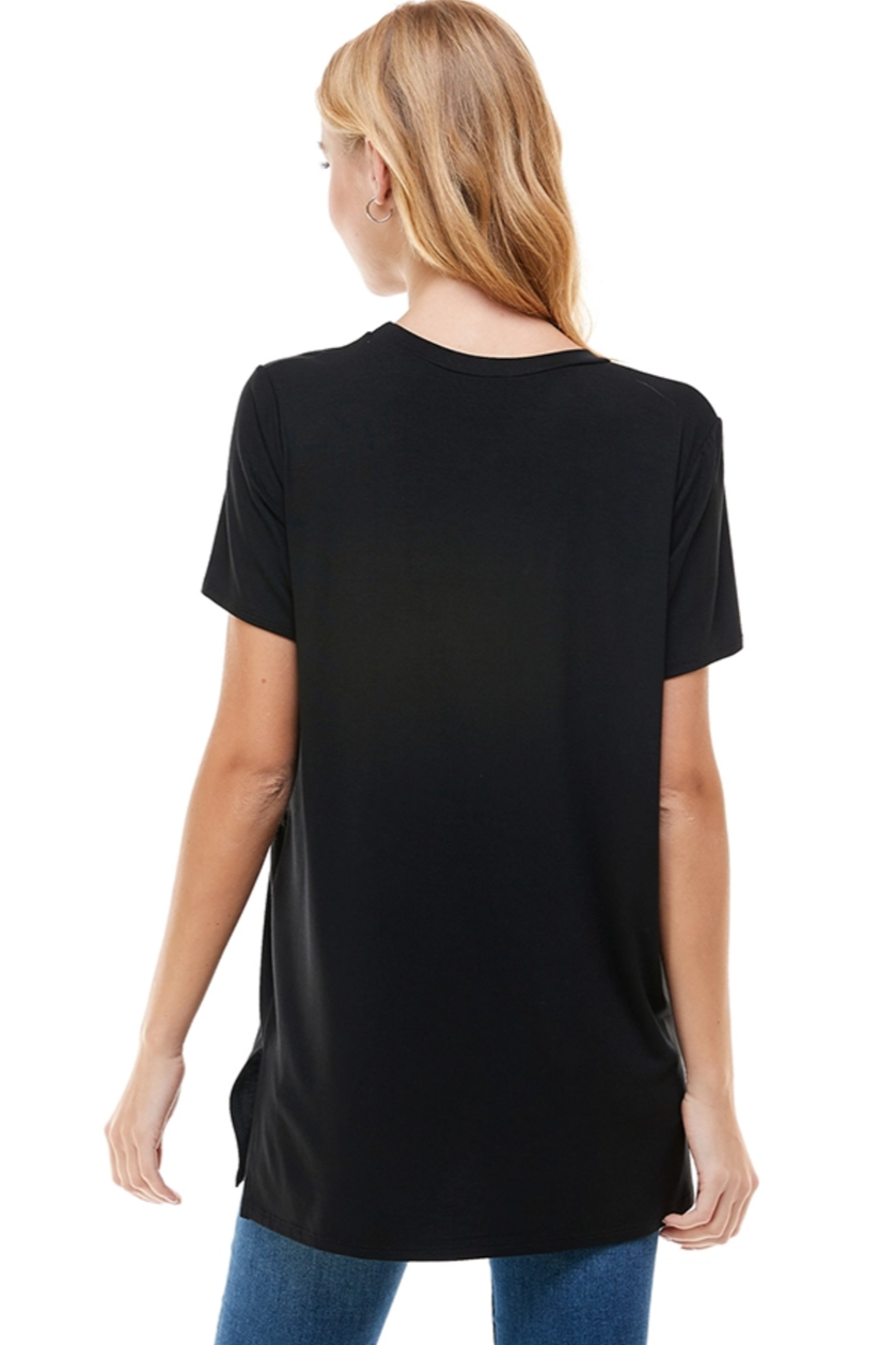 •IZZY• short sleeve tunic with side slits (USA)