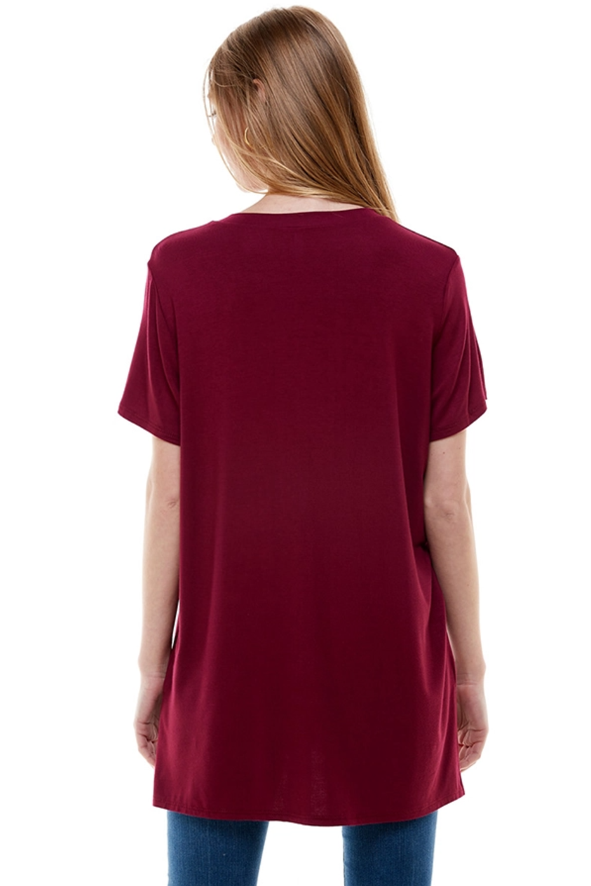 •IZZY• short sleeve tunic with side slits (USA)