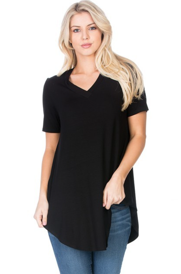 •DANI• short sleeve V-neck tunic (USA)
