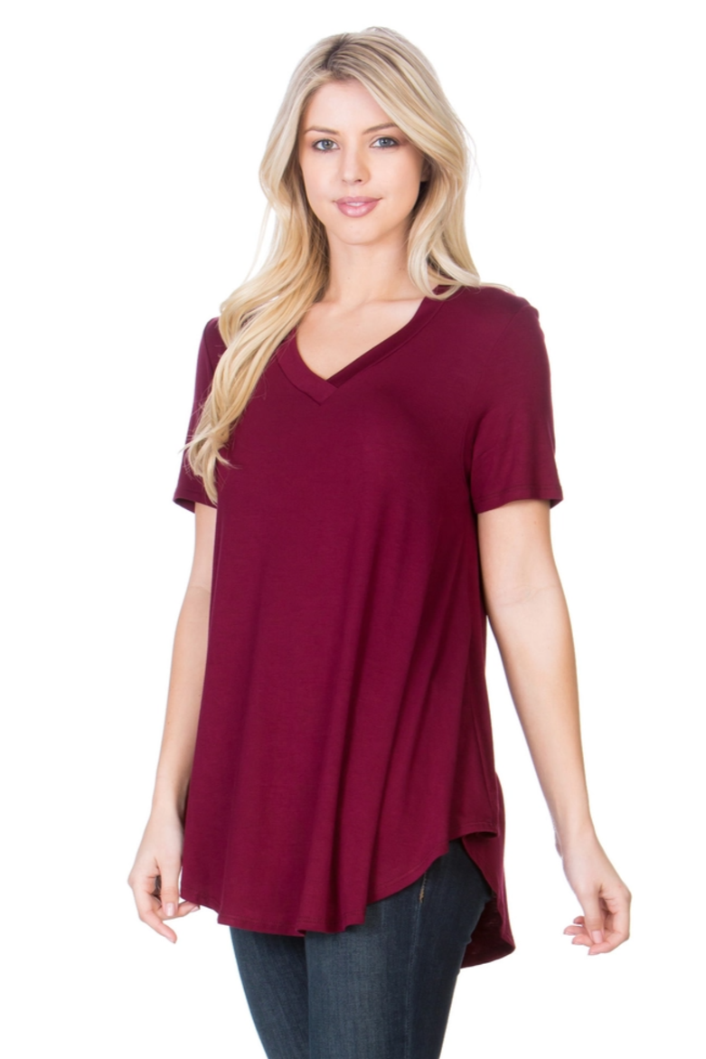 •DANI• short sleeve V-neck tunic (USA)