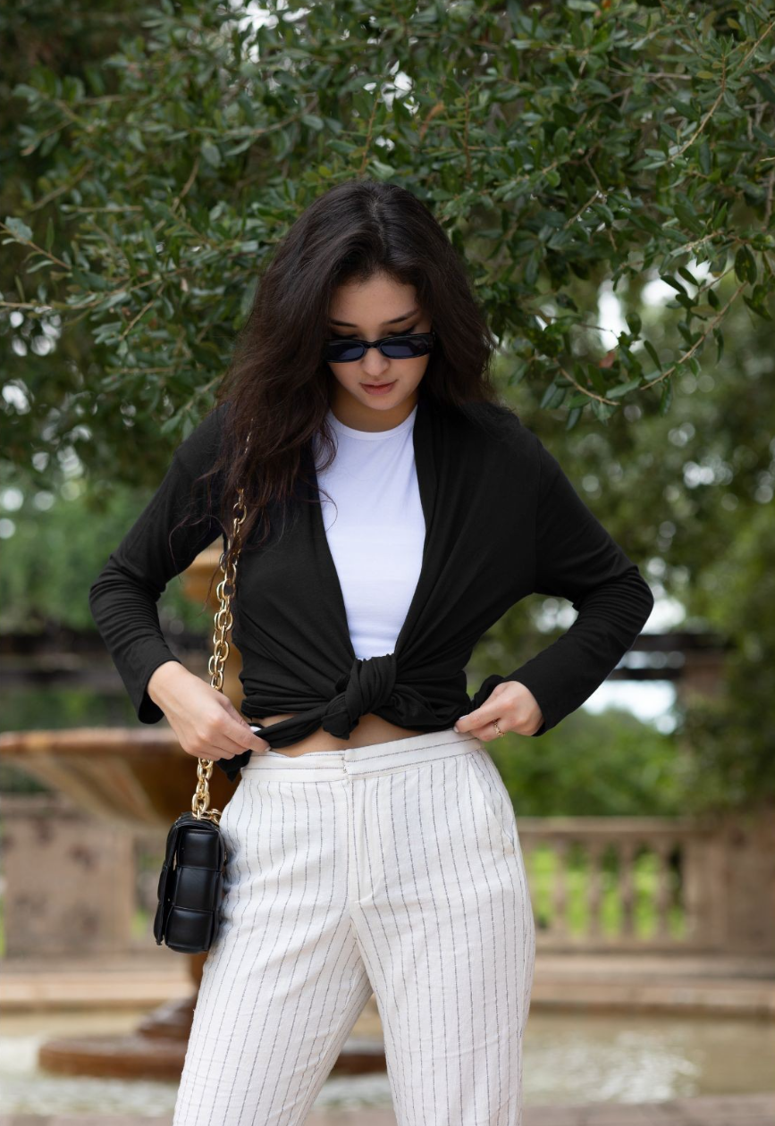 •ELISE• fitted drape cardigan (USA)