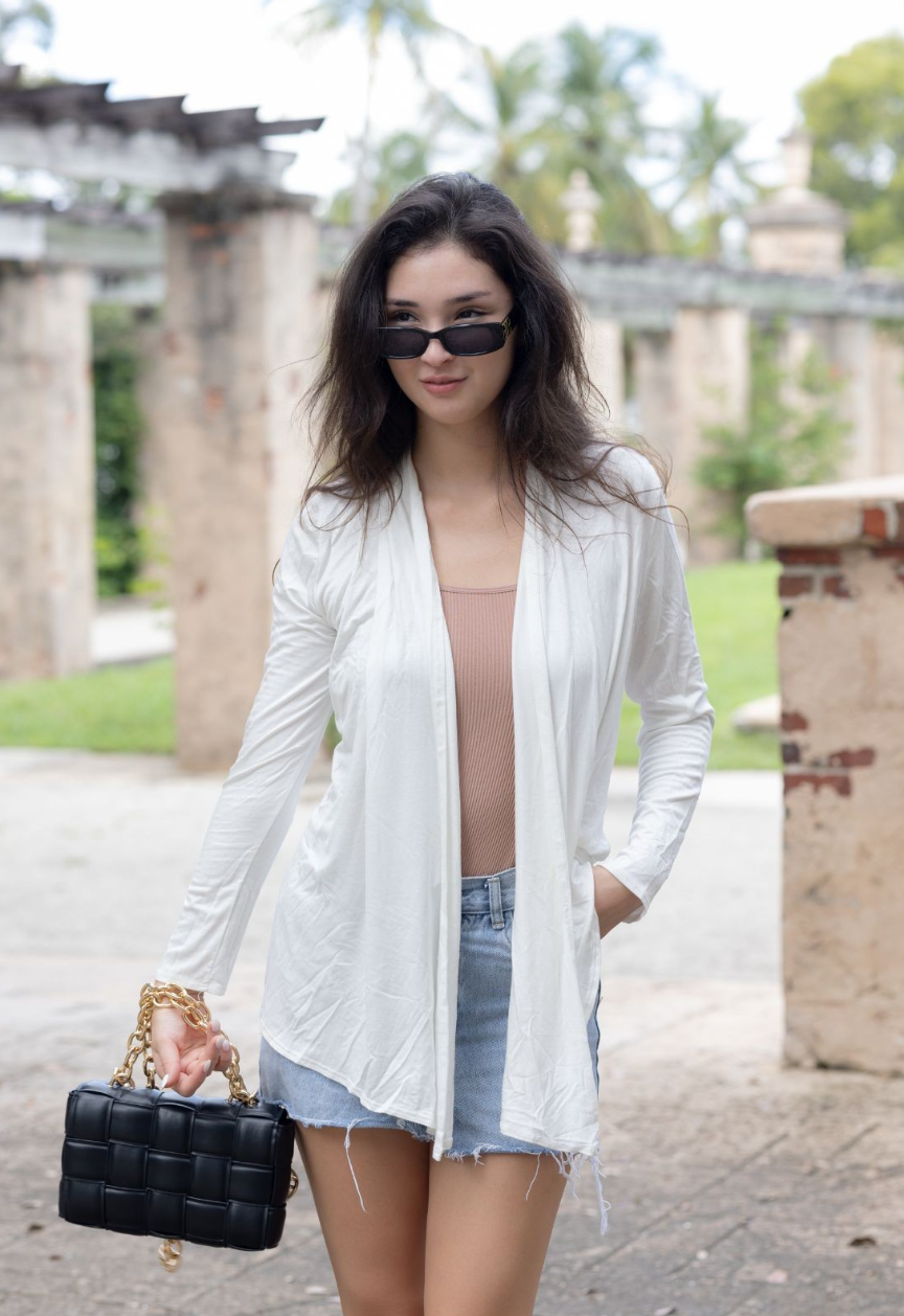 •ELISE• fitted drape cardigan (USA)