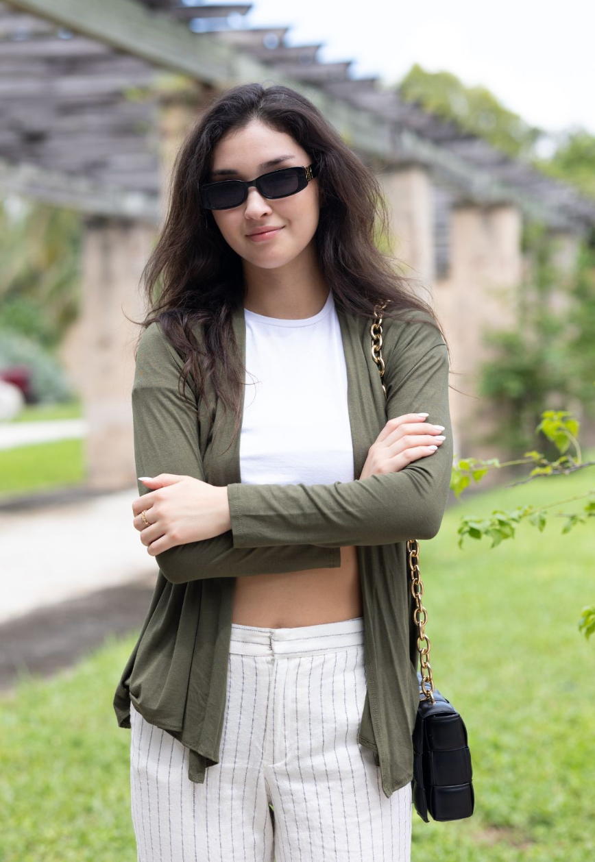 •ELISE• fitted drape cardigan (USA)