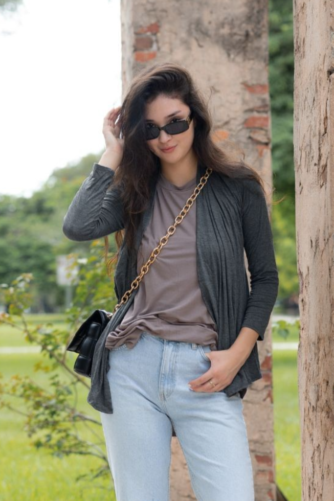 •ELISE• fitted drape cardigan (USA)