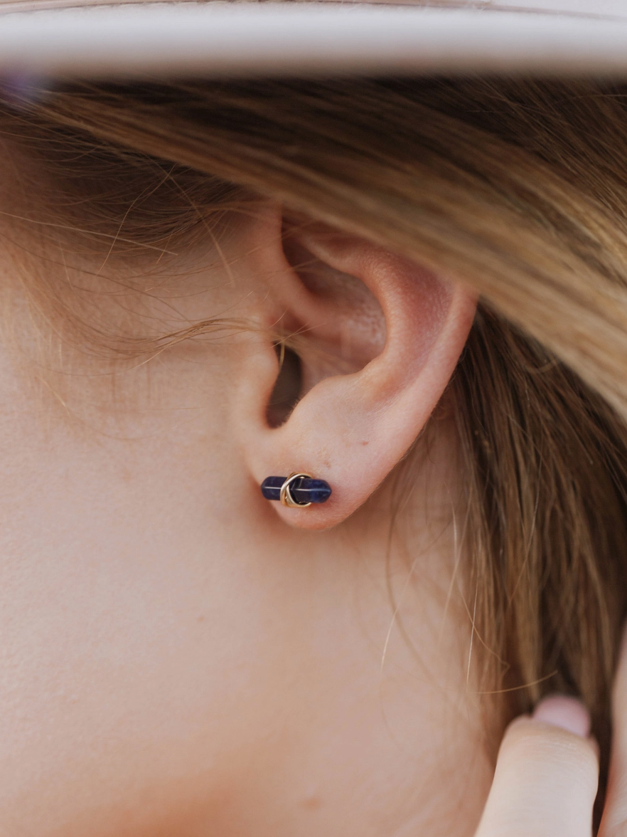 •CREST• sodalite + silver stud earrings