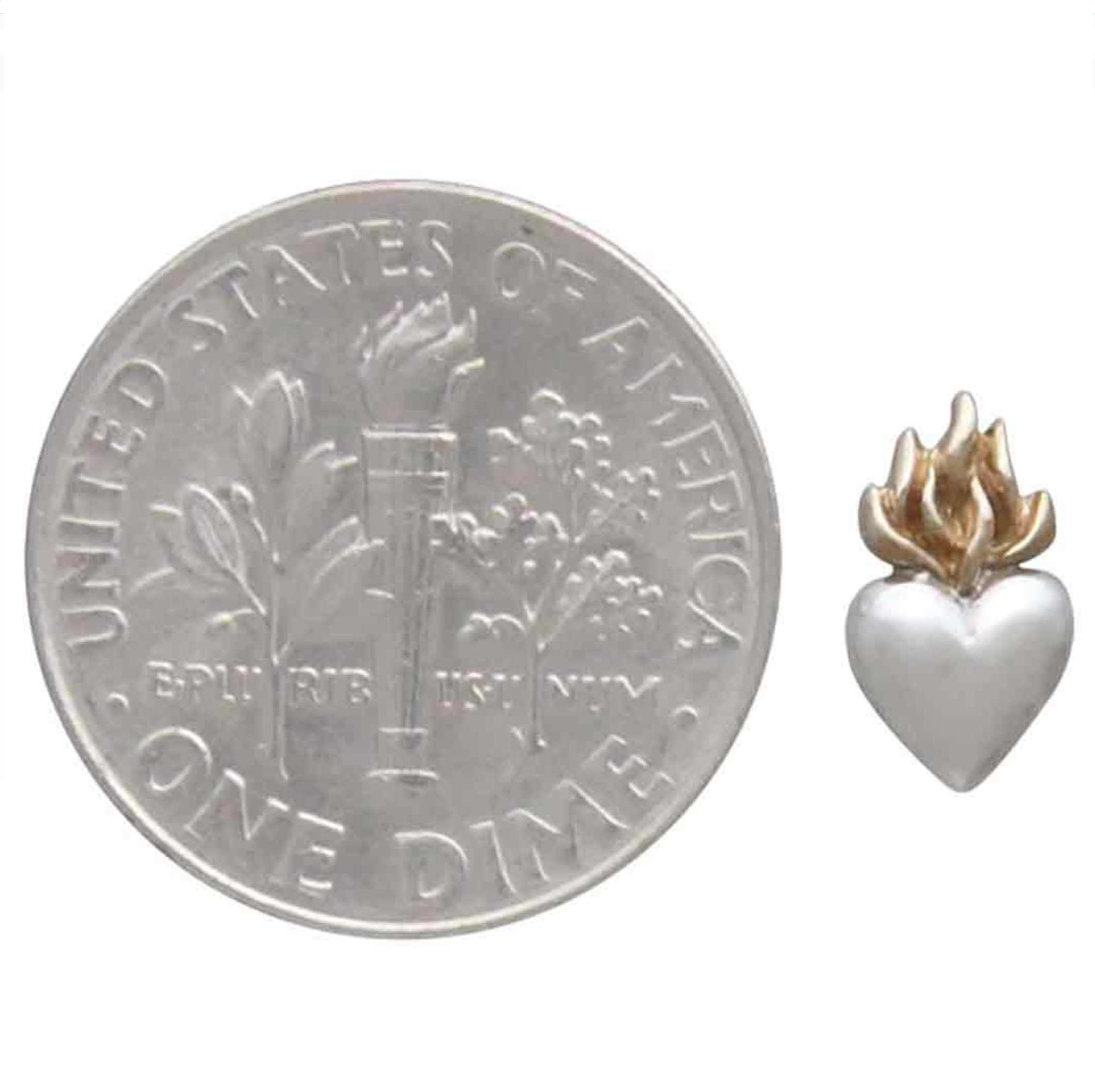 •FLAMING HEARTS• recycled silver & bronze stud earrings