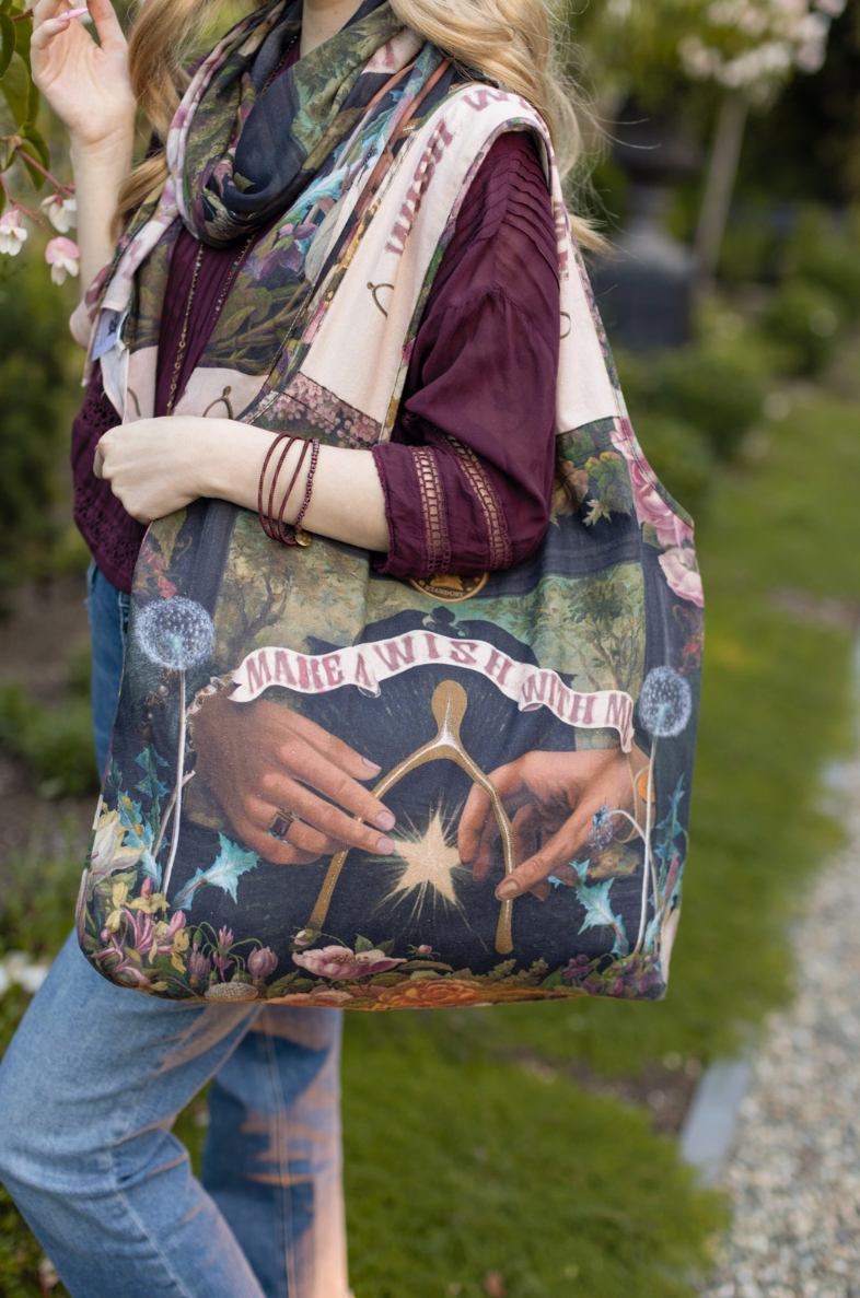 •MAKE A WISH• linen tote bag