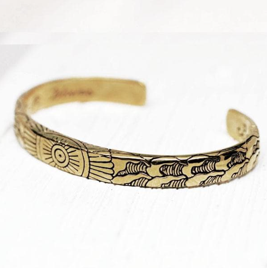 •LIGHT WAVES• unisex brass cuff