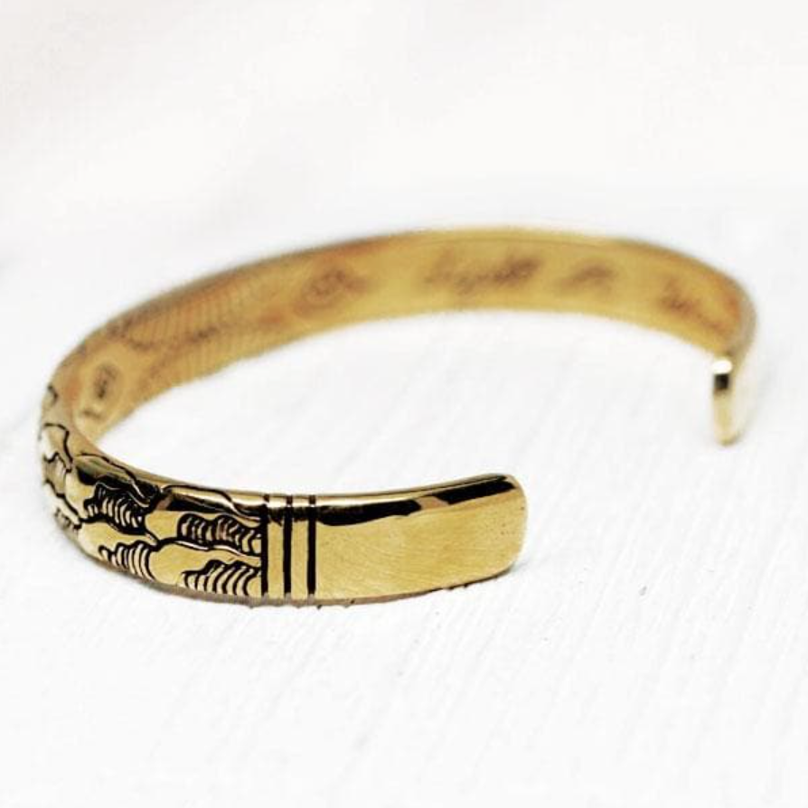 •LIGHT WAVES• unisex brass cuff
