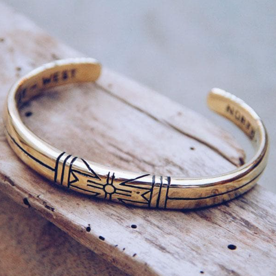 •MEDICINE WHEEL• unisex brass cuff