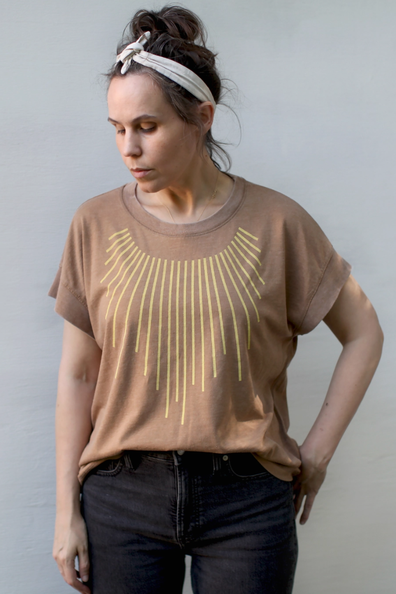 •SUN COLLAR• cotton blend boxy tee (USA)