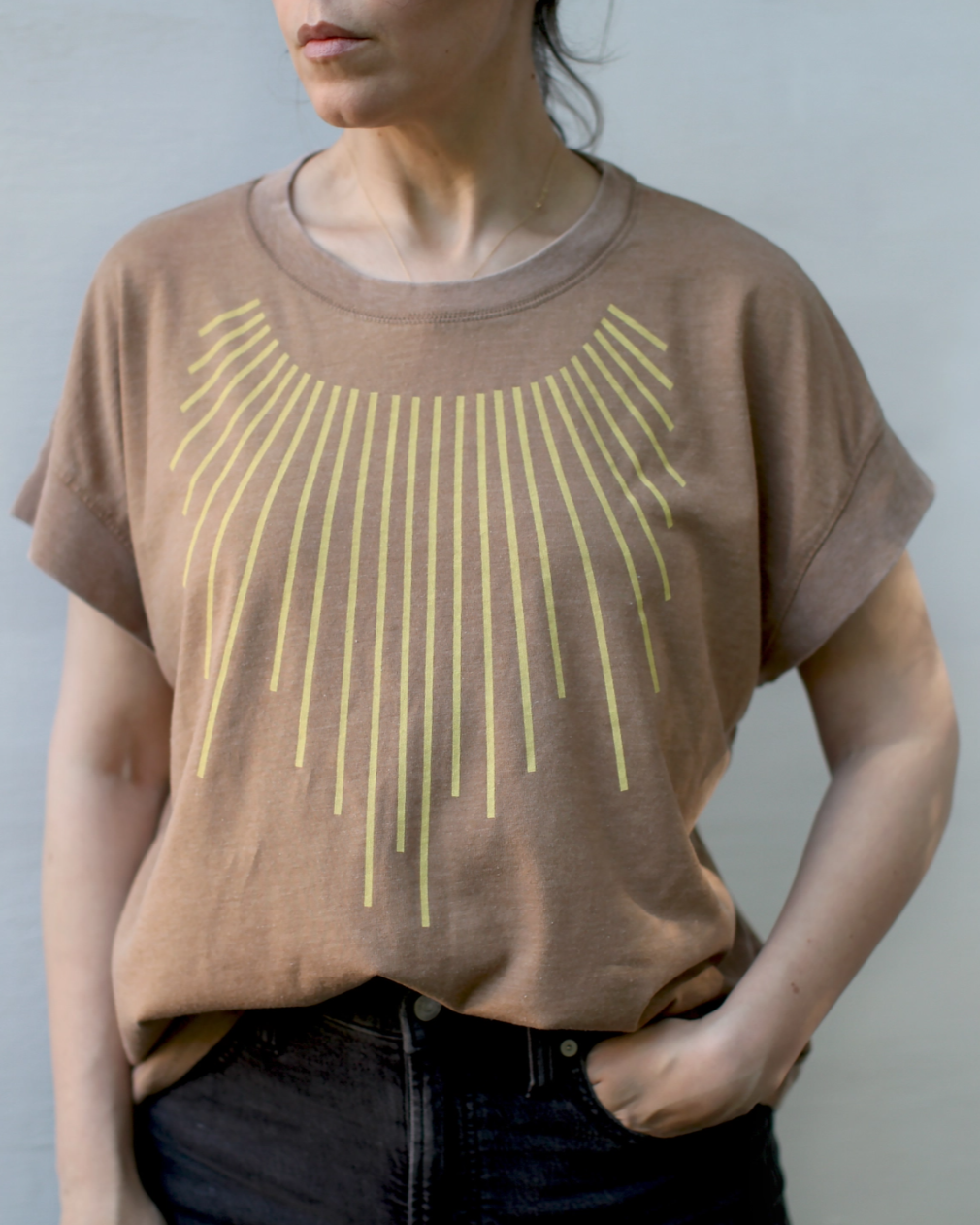 •SUN COLLAR• cotton blend boxy tee
