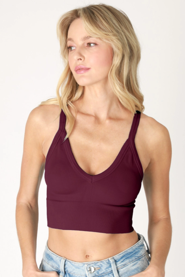 •RIBBED V-NECK• wide band brami (USA)