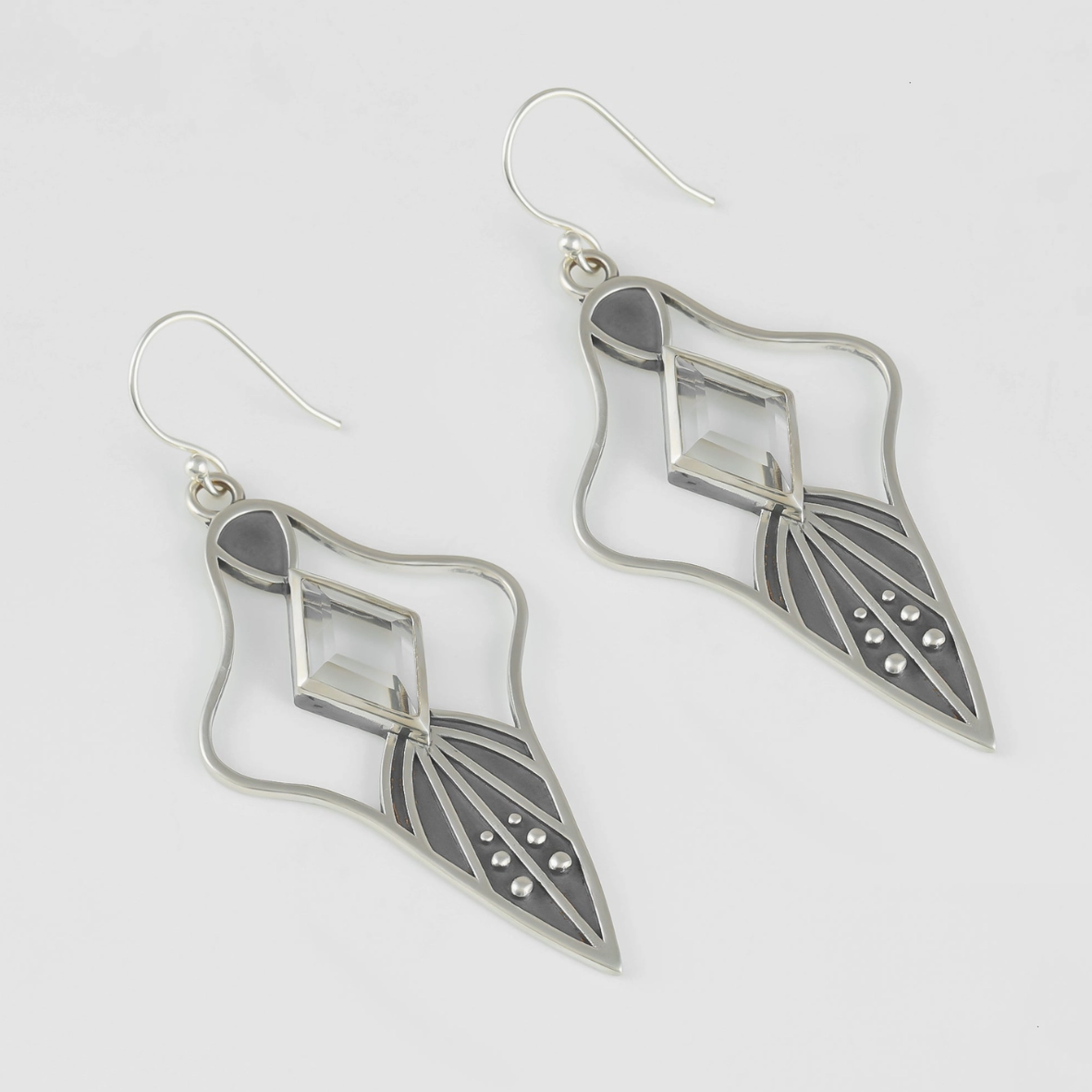 •MIND'S EYE• quartz + silver dangle earrings