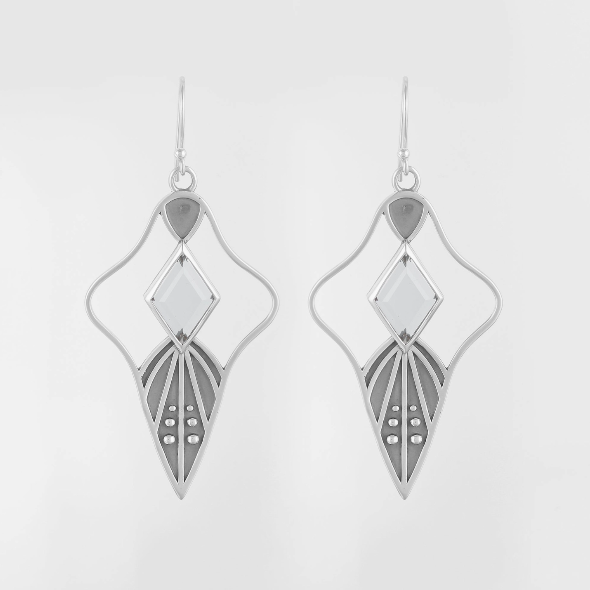 •MIND'S EYE• quartz + silver dangle earrings