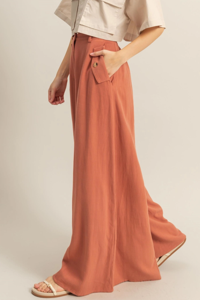 •ADRIAN• wide leg linen blend pants