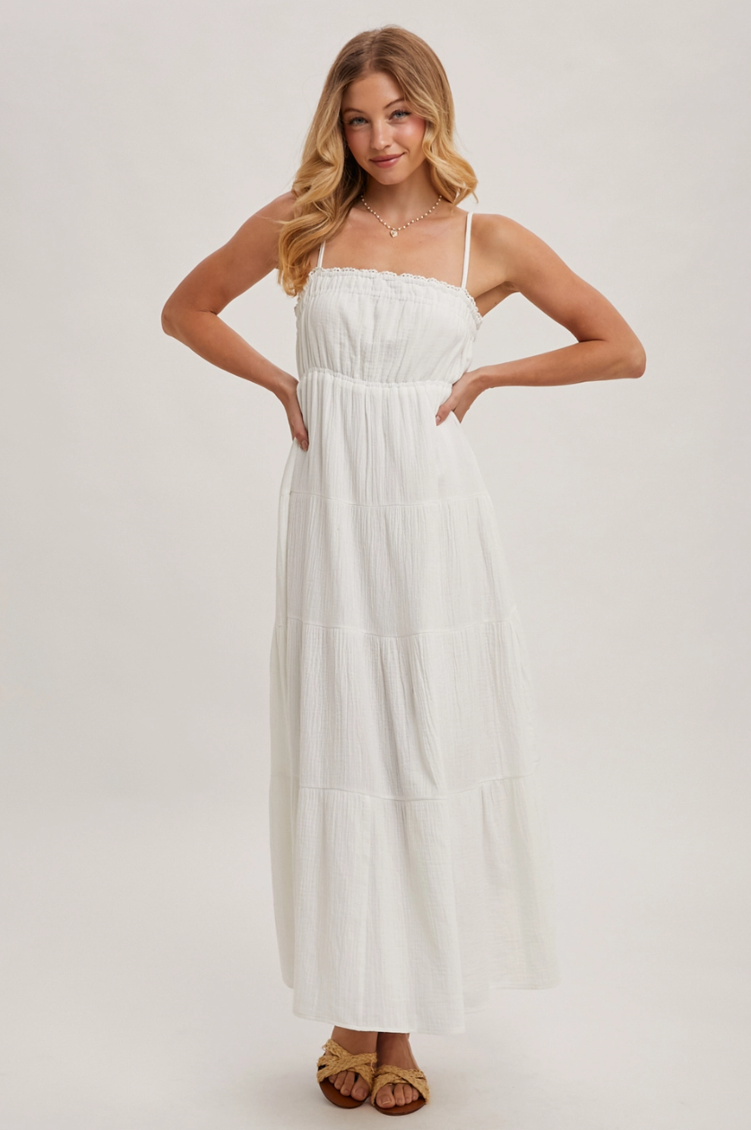 •CATALINA• flowy cotton tiered midi dress