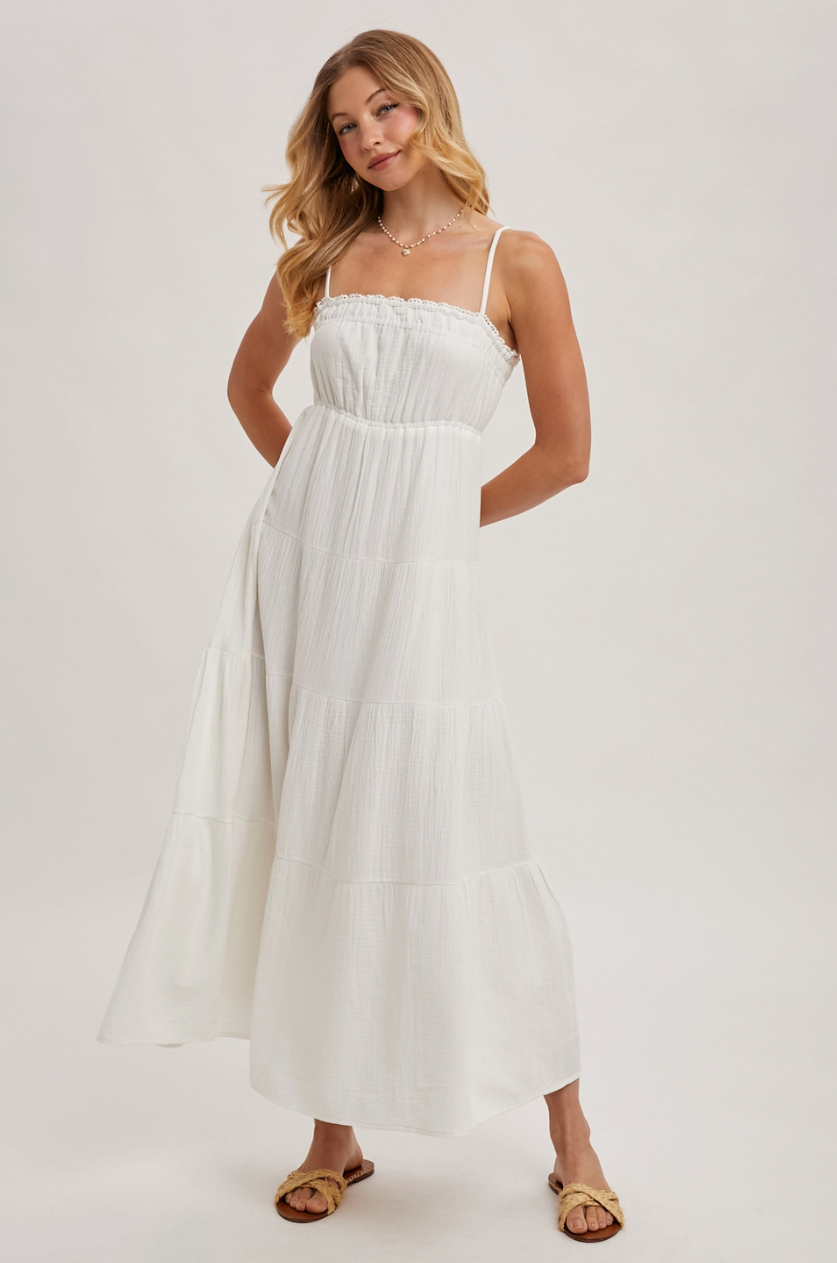 •CATALINA• flowy cotton tiered midi dress