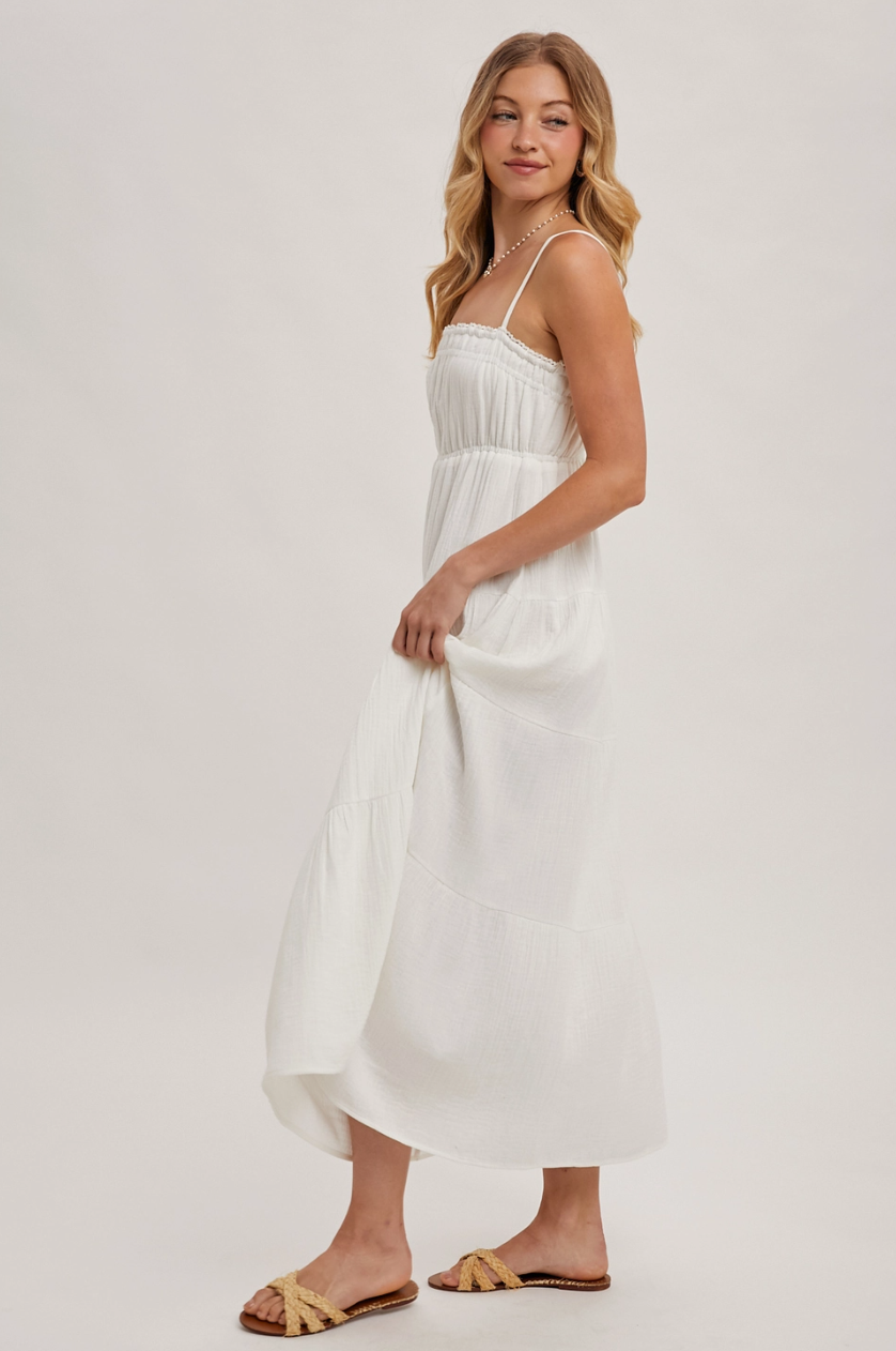 •CATALINA• flowy cotton tiered midi dress
