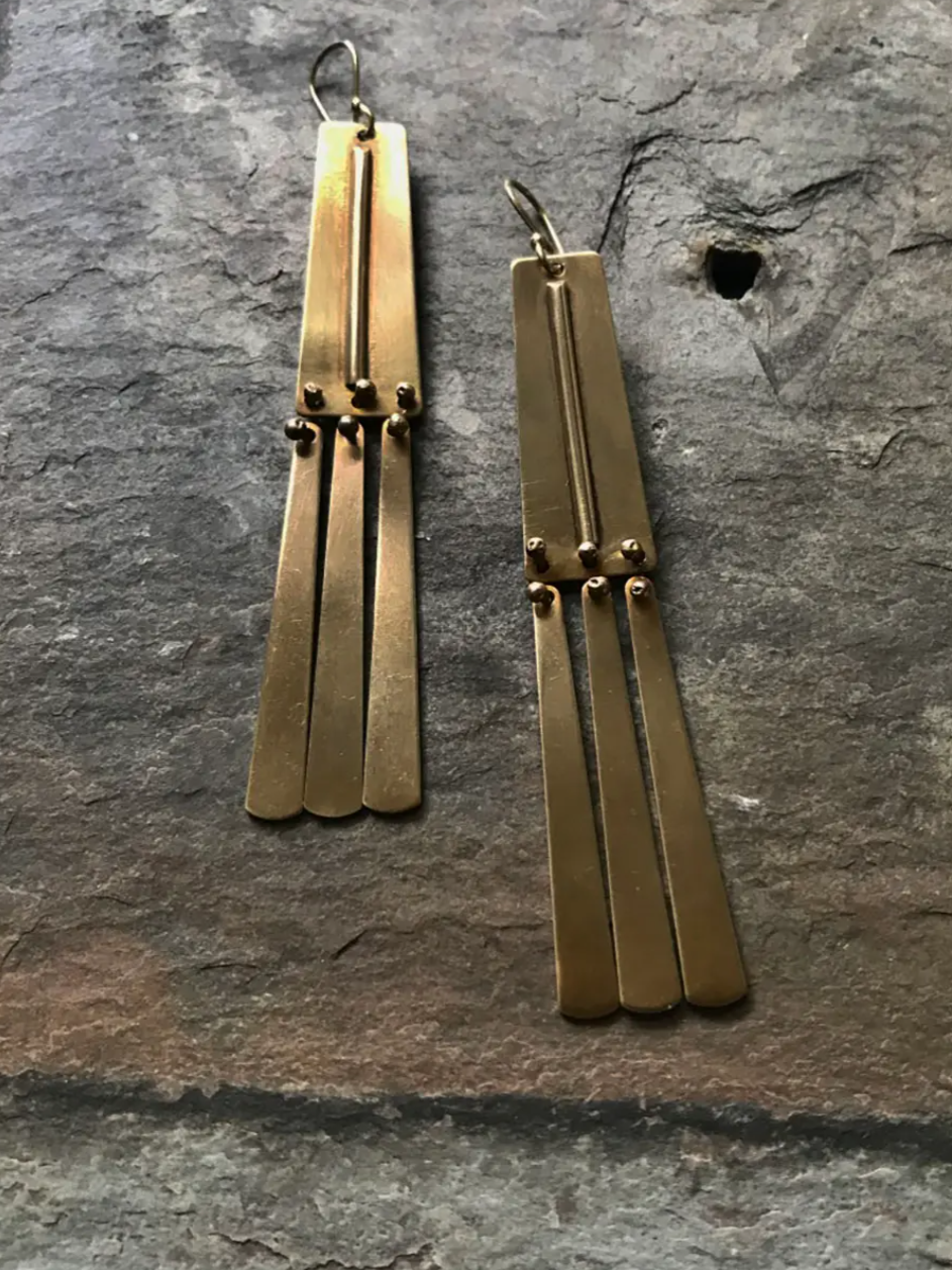 •BALTEA• gold dangle earrings