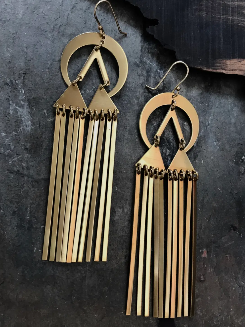 •PEAKS• gold dangle earrings