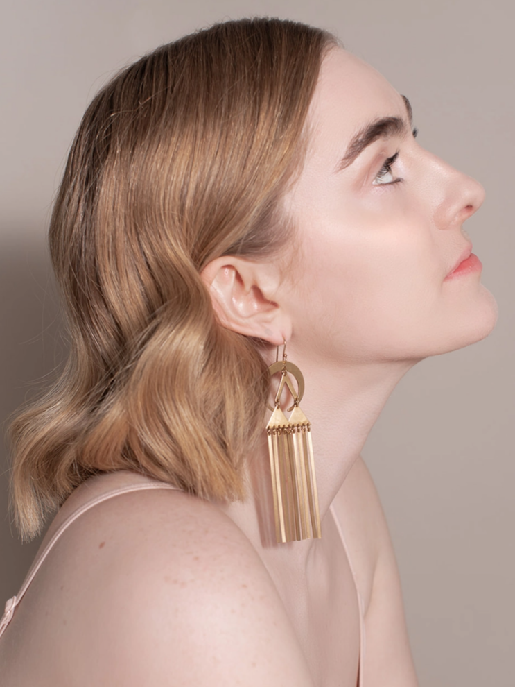 •PEAKS• gold dangle earrings
