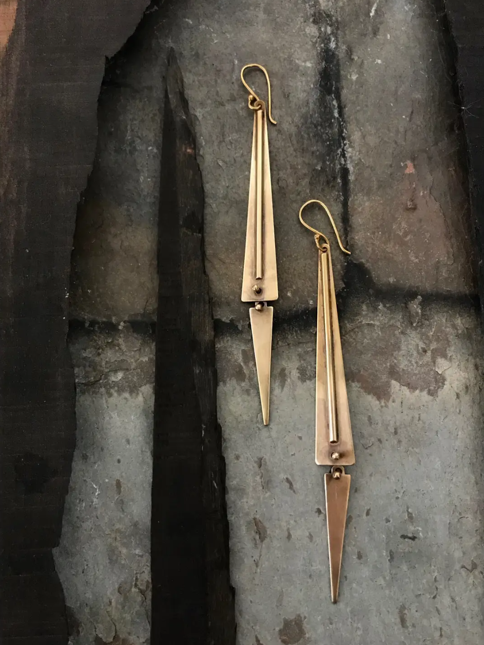 •SEEKER• gold dangle earrings