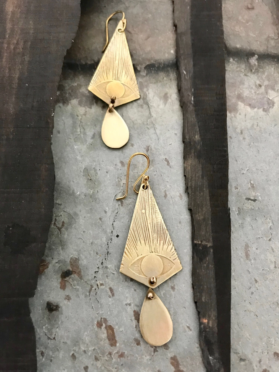 •CRYIN'• gold dangle earrings