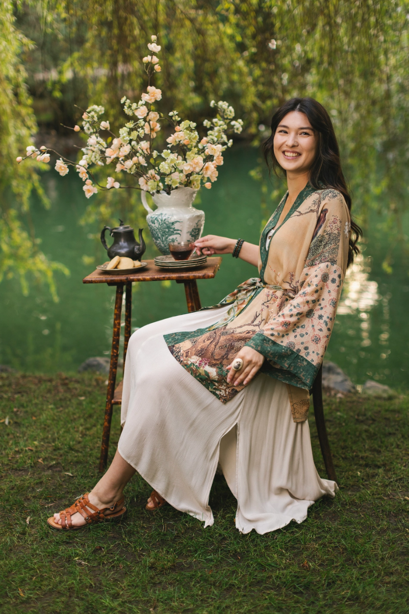 •FABLE• bamboo cardigan with tie
