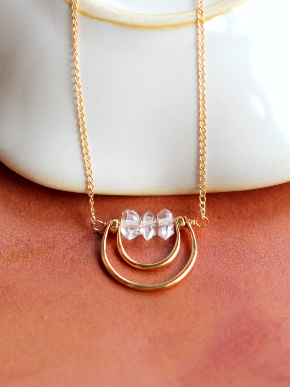 •AURORA• herkimer + gold necklace (various lengths)