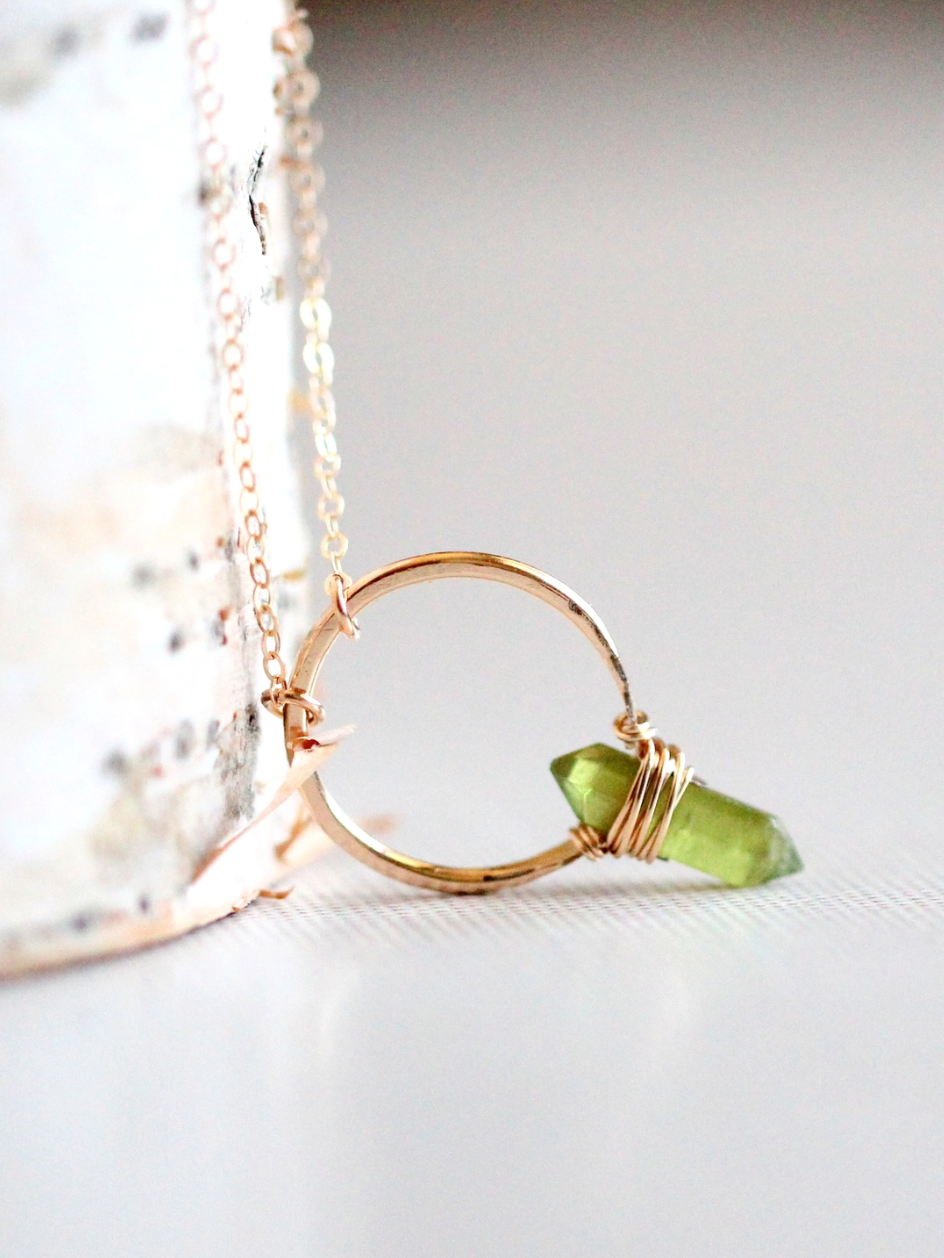 •CREST• peridot + gold necklace (various lengths)