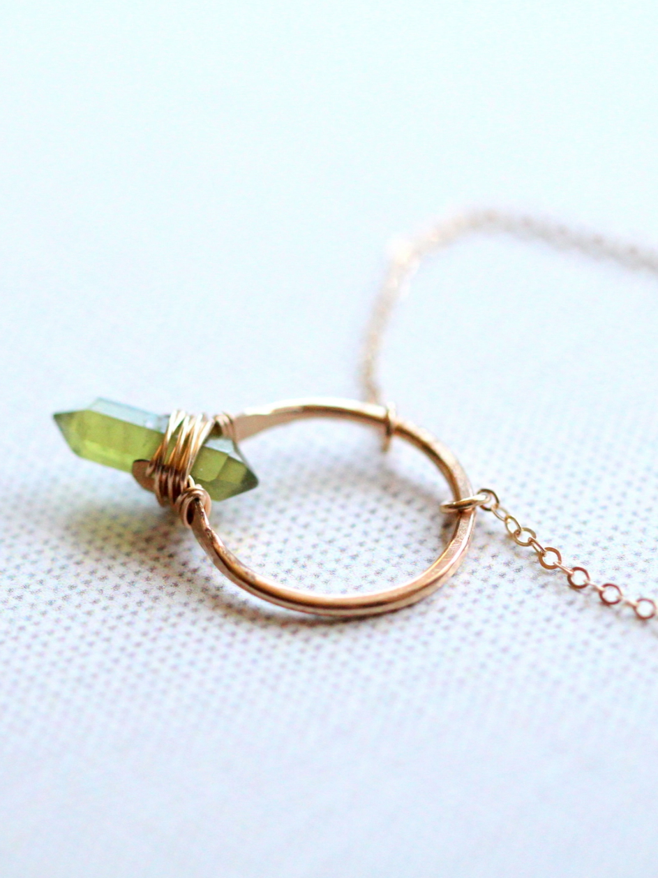 •CREST• peridot + gold necklace (various lengths)