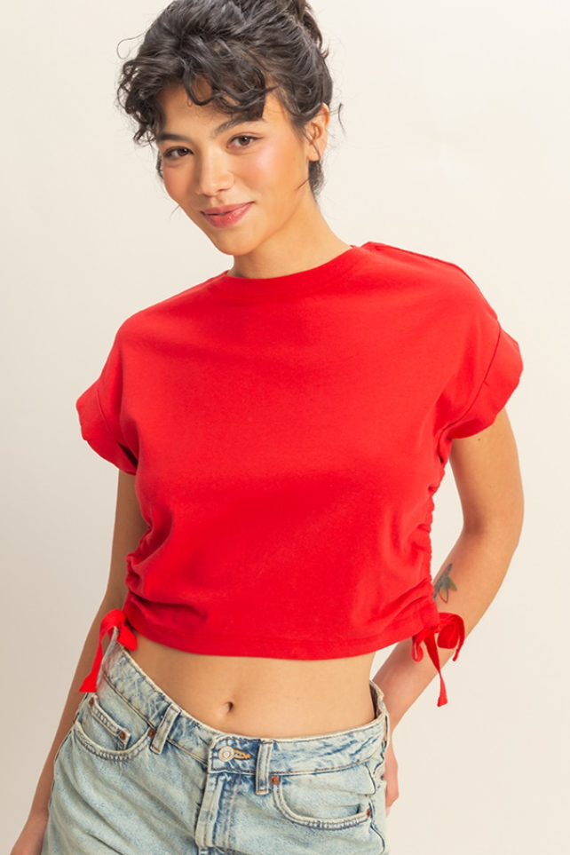 •AVERY• cinched sides cropped top