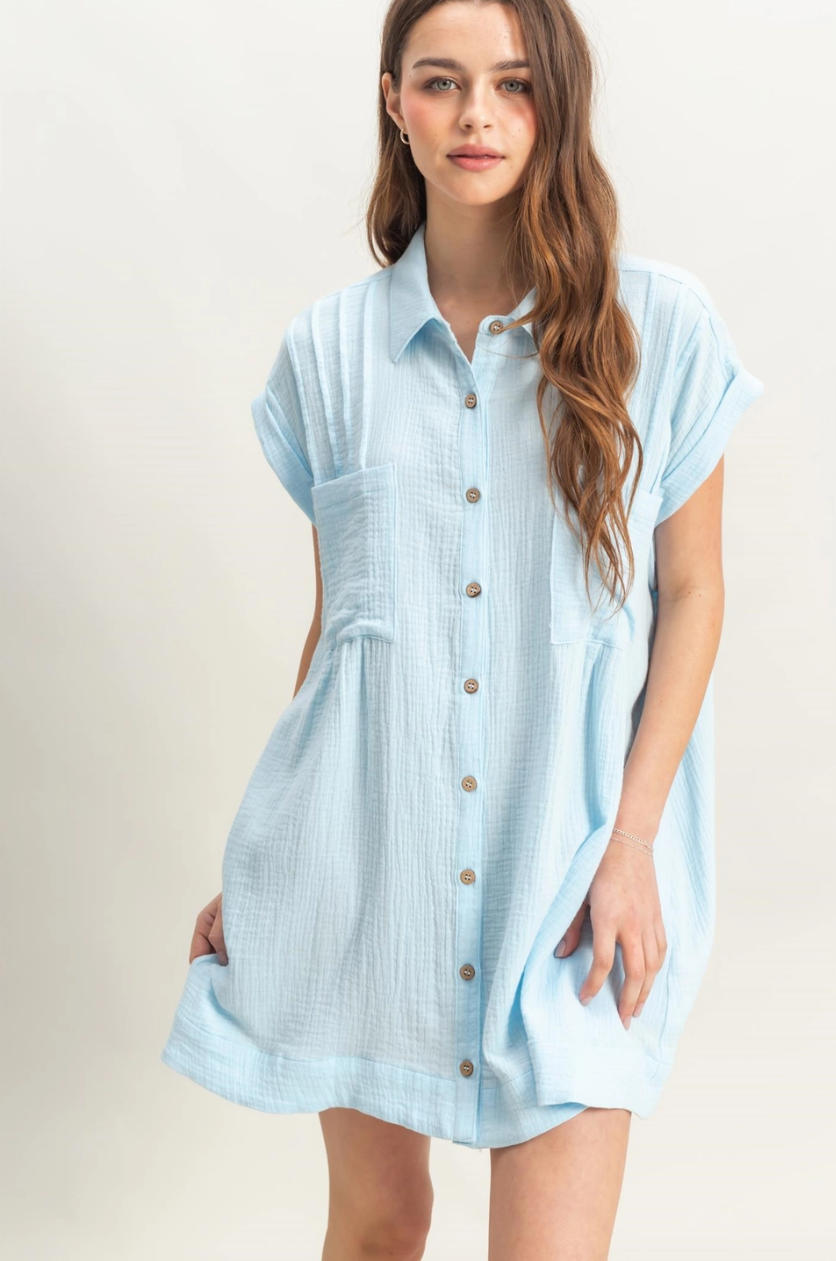 •TATE• crepe tunic shirt / dress