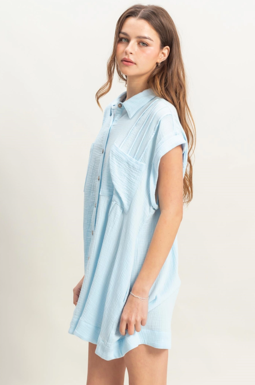 •TATE• crepe tunic shirt / dress