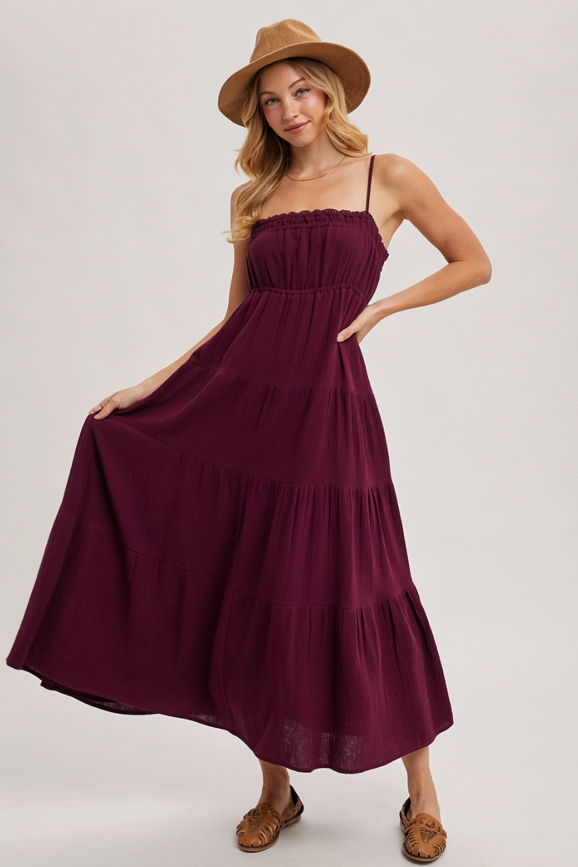 •CATALINA• flowy cotton tiered midi dress