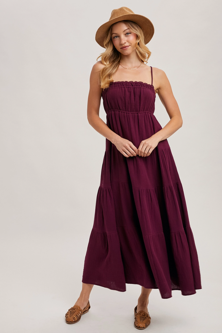 •CATALINA• flowy cotton tiered midi dress