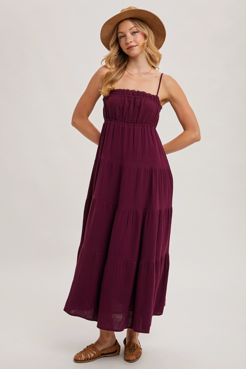 •CATALINA• flowy cotton tiered midi dress
