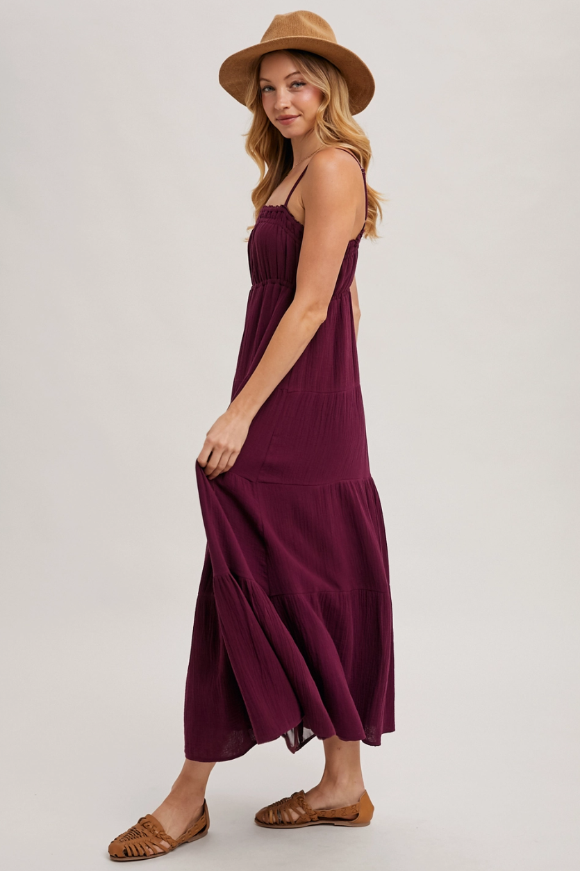 •CATALINA• flowy cotton tiered midi dress