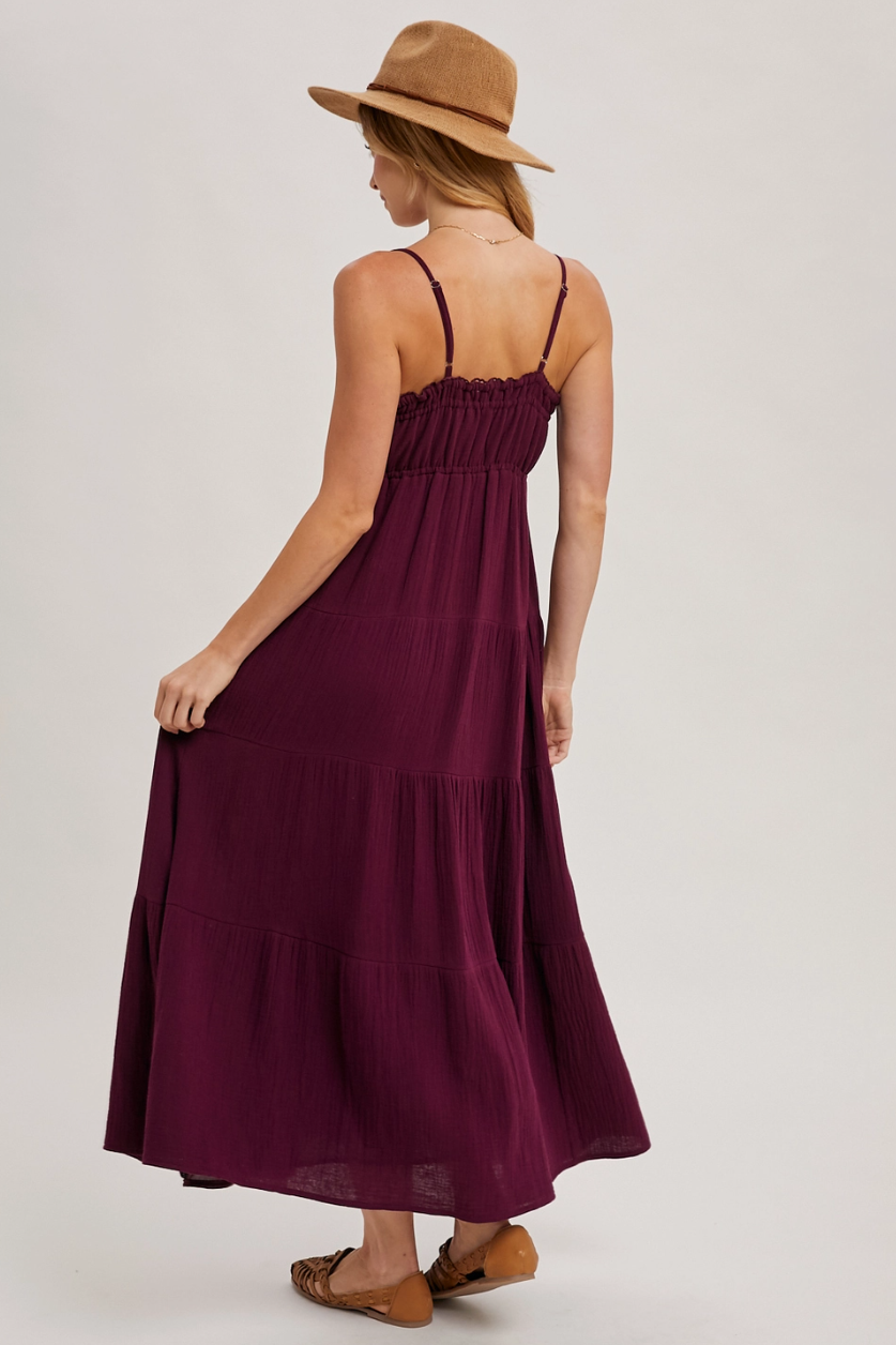 •CATALINA• flowy cotton tiered midi dress