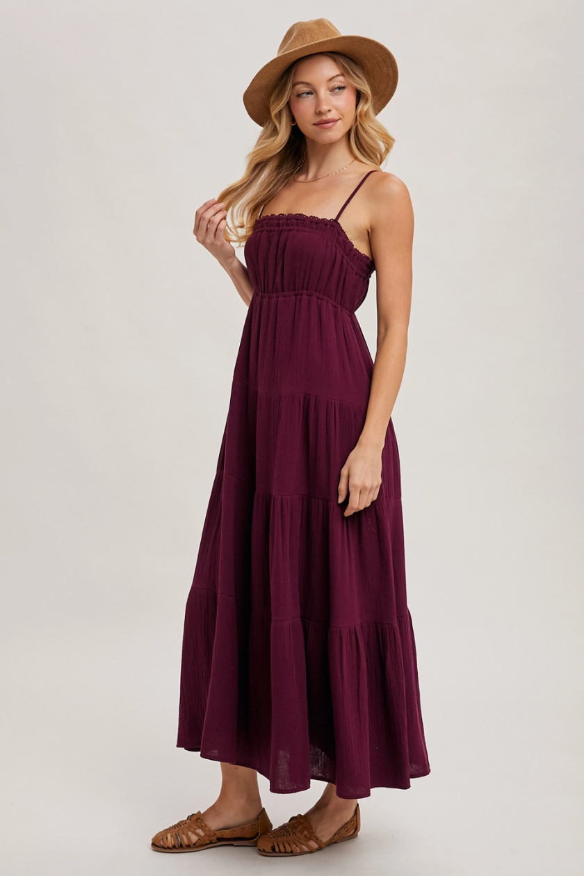 •CATALINA• flowy cotton tiered midi dress