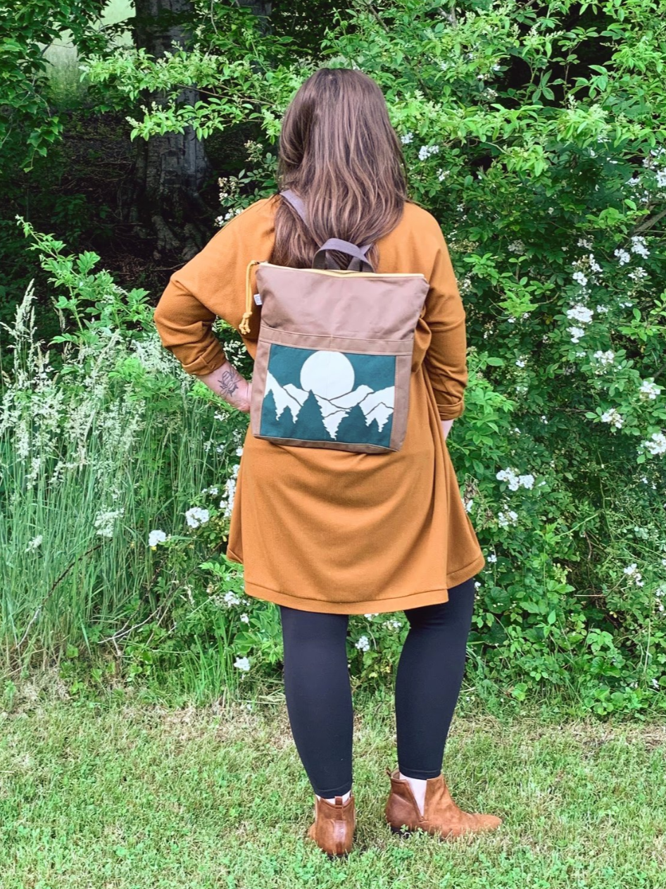 •BACKPACK - SUNFLOWER• waxed canvas bag