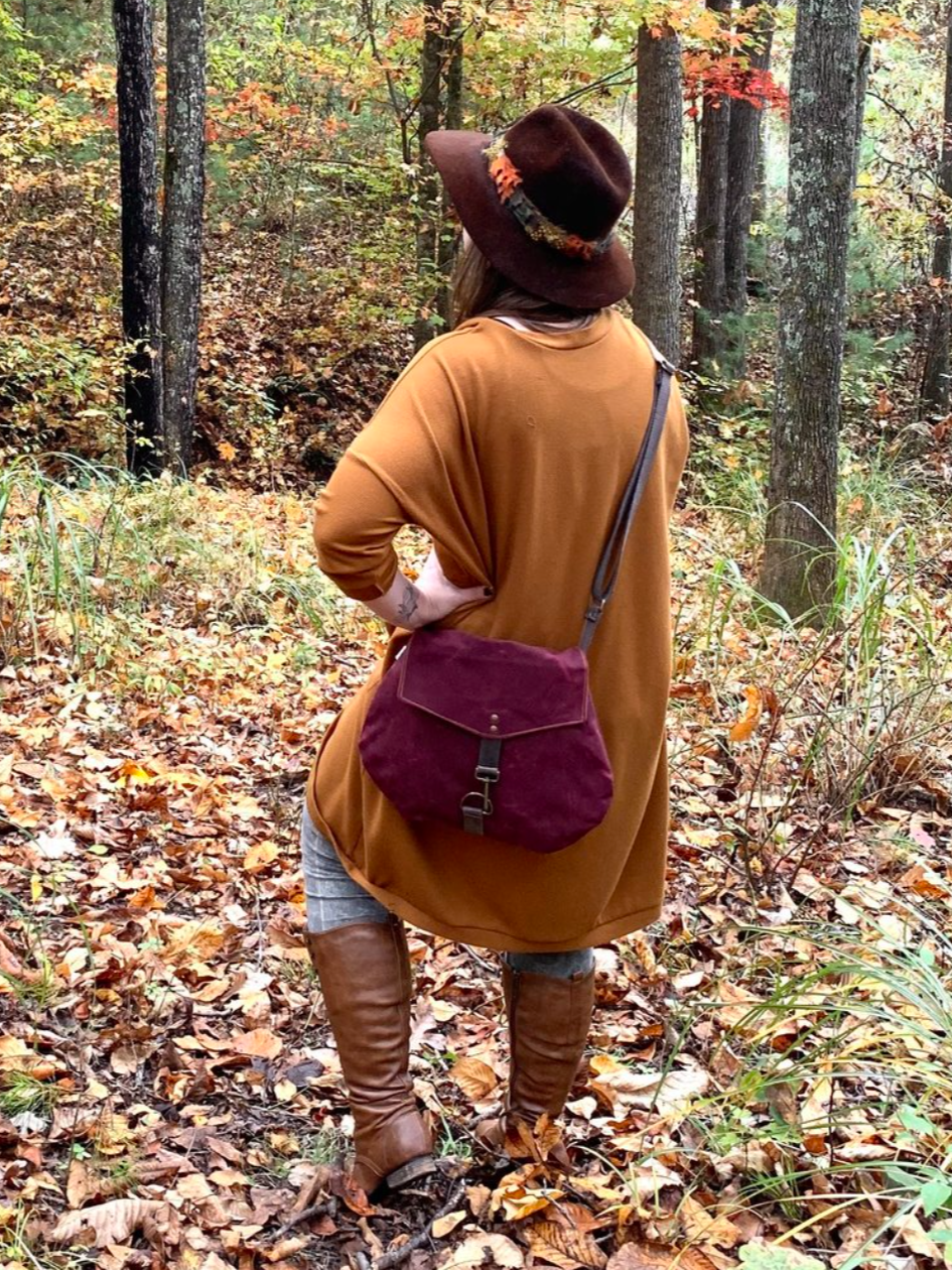 •SATCHEL - LUNA• waxed canvas crossbody