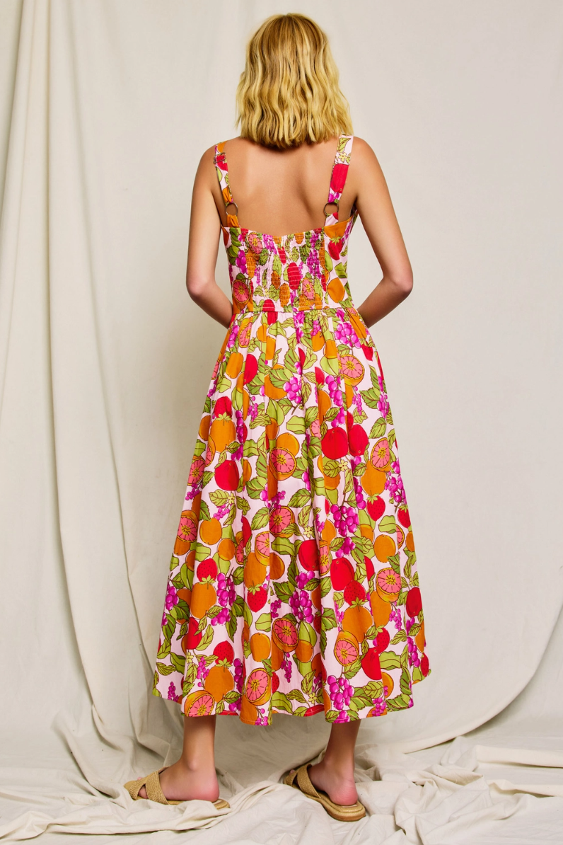 •SUMMER SANGRIA• sleeveless corset midi dress