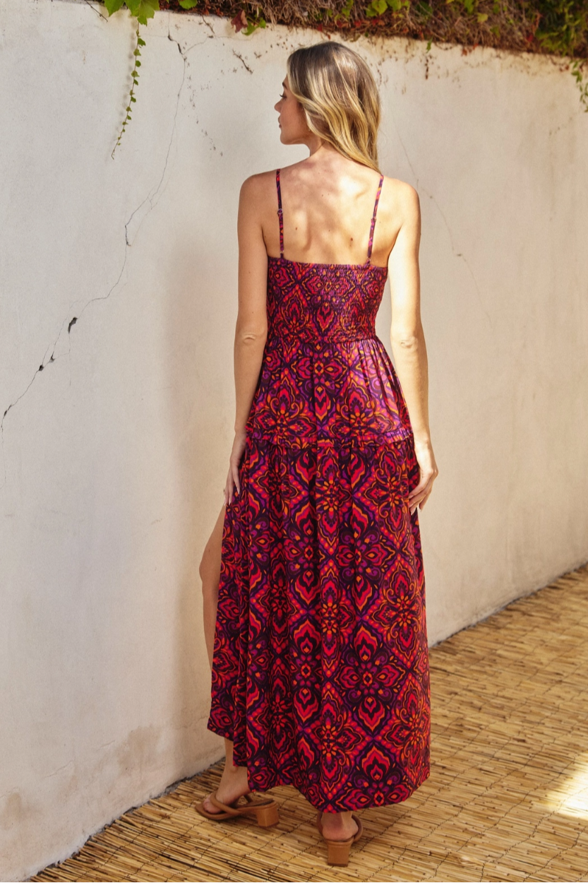 •FIRE KALEIDOSCOPE• sweetheart midaxi dress