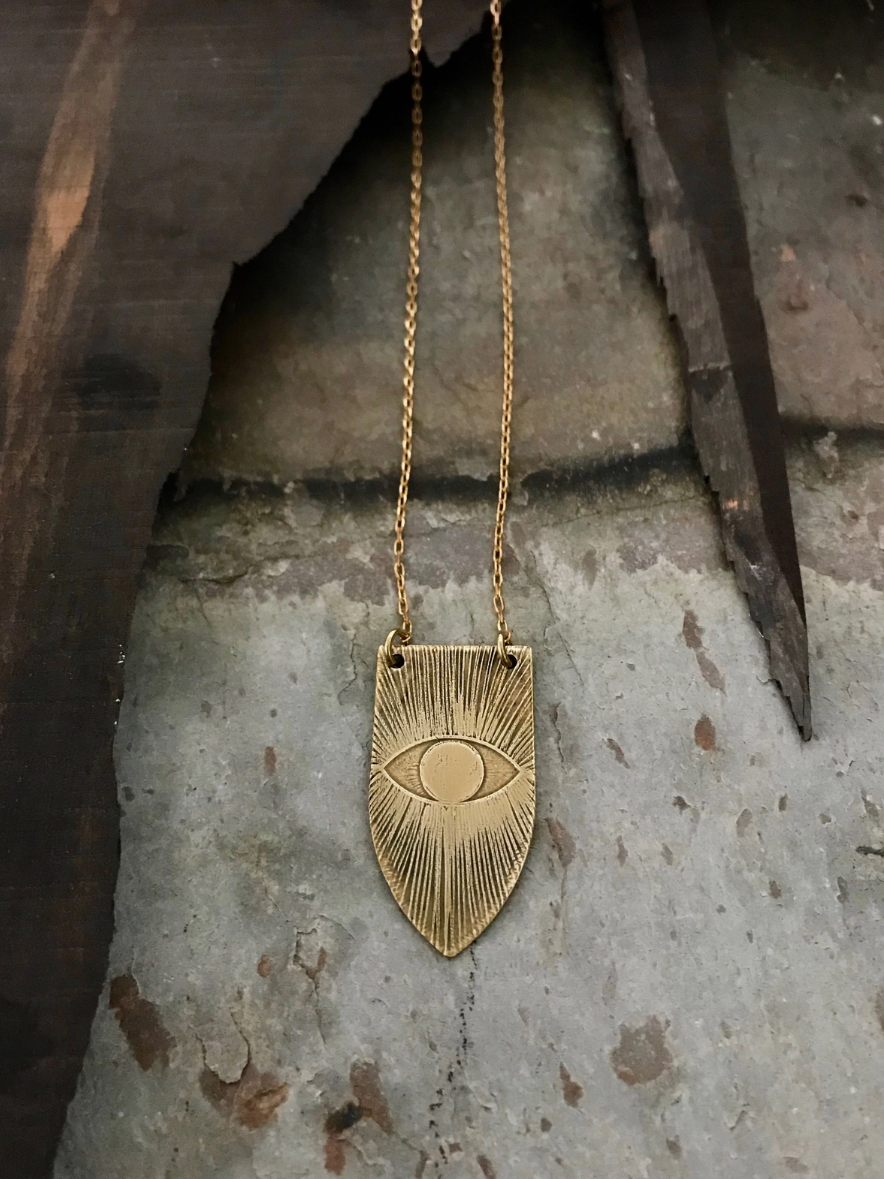 •VISION• brass necklace (32" long)