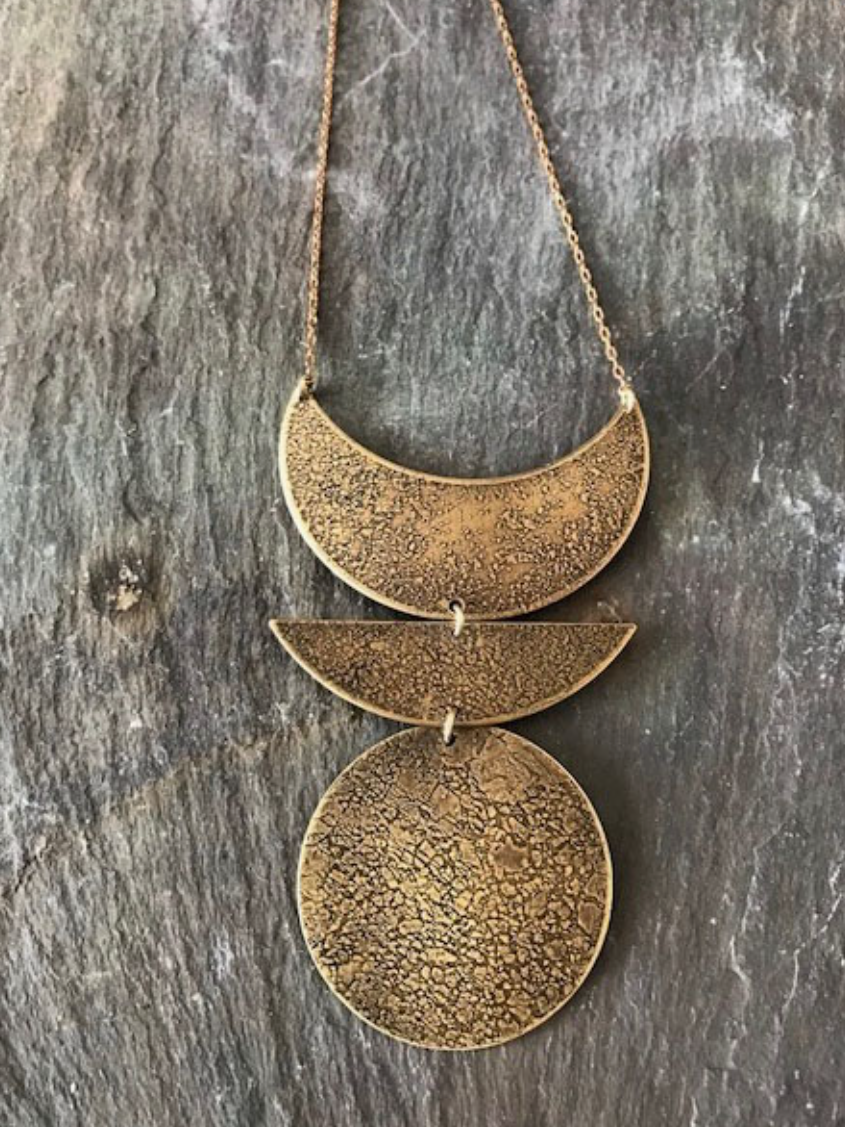 •STAGES• brass necklace (32" long + 3.75" drop)