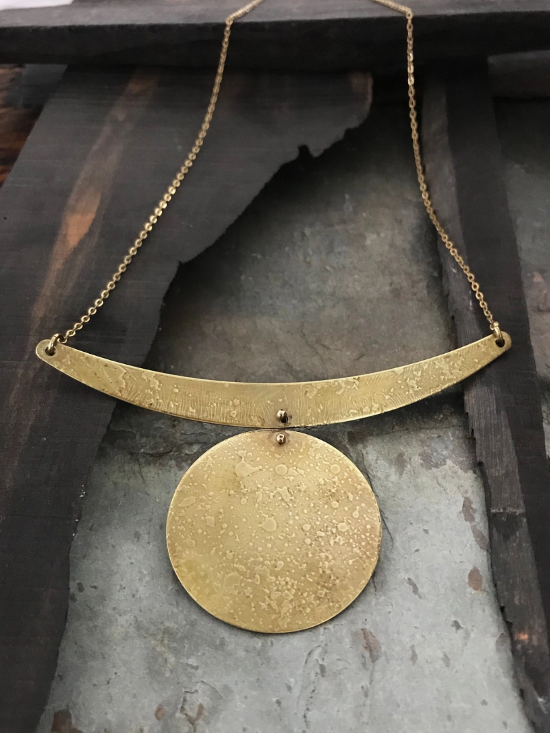 •CHARON• brass necklace (20" long + 2" drop)