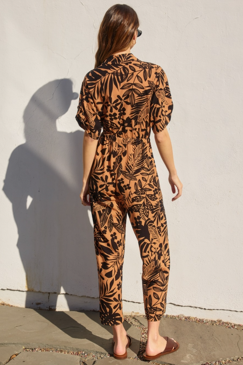 •SAHARA OASIS• linen blend collared jumpsuit