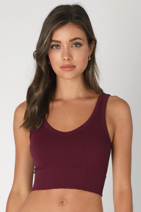 •HERRINGBONE REVERSIBLE• cropped tank top (USA)